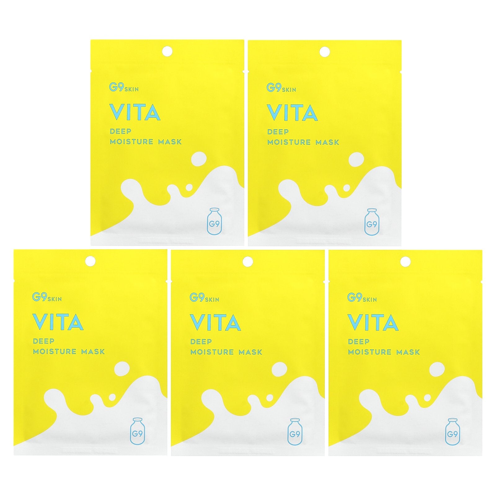 G9skin, Vita, Deep Moisture Beauty Mask, Milk, 5 Sheets, 0.74 fl oz (22 ml) Each