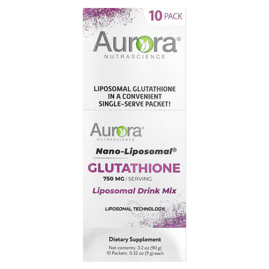 Aurora Nutrascience, Nano-Liposomal®, Glutathione, Liposomal Drink Mix, 10 Packets, 0.32 oz (9 g) Each