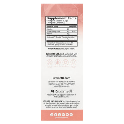 BrainMD, Smart Collagen, Vanilla Essence, 20 Sachets, 5.6 g Each