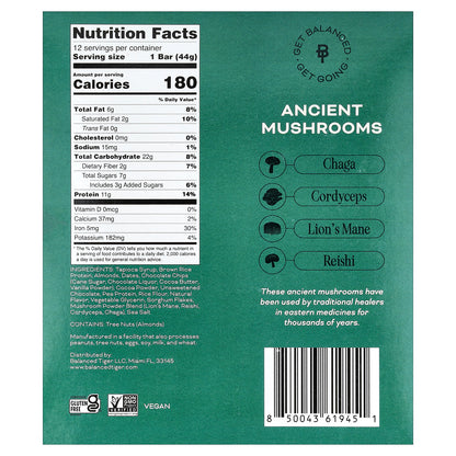 Balanced Tiger, Protein Bar, Chocolate Brownie, 12 Bars, 1.55 oz (44 g) Each