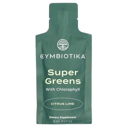 Cymbiotika, Super Greens, With Chlorophyll, Citrus Lime, 30 Pouches, 15 ml Each