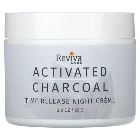 Reviva Labs, Activated Charcoal, Time Release Night Créme, 2 oz (55 g)