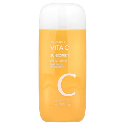 Missha, All Around Vita C Sunscreen, SPF 50, 2.36 fl oz (70 ml)