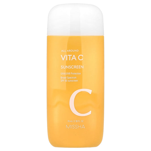 Missha, All Around Vita C Sunscreen, SPF 50, 2.36 fl oz (70 ml)