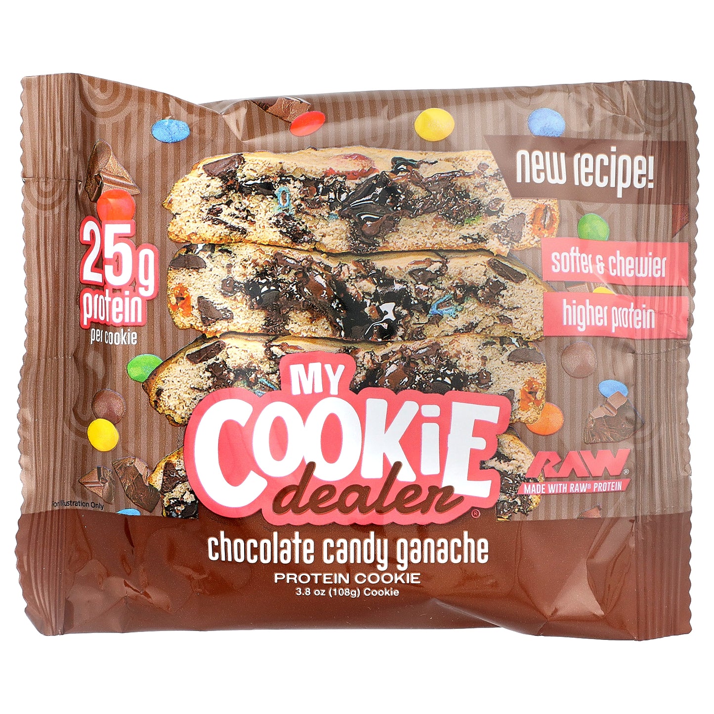 My Cookie Dealer Protein, Protein Cookie, Chocolate Candy Ganache, 12 Cookies, 3.8 oz (108 g) Each