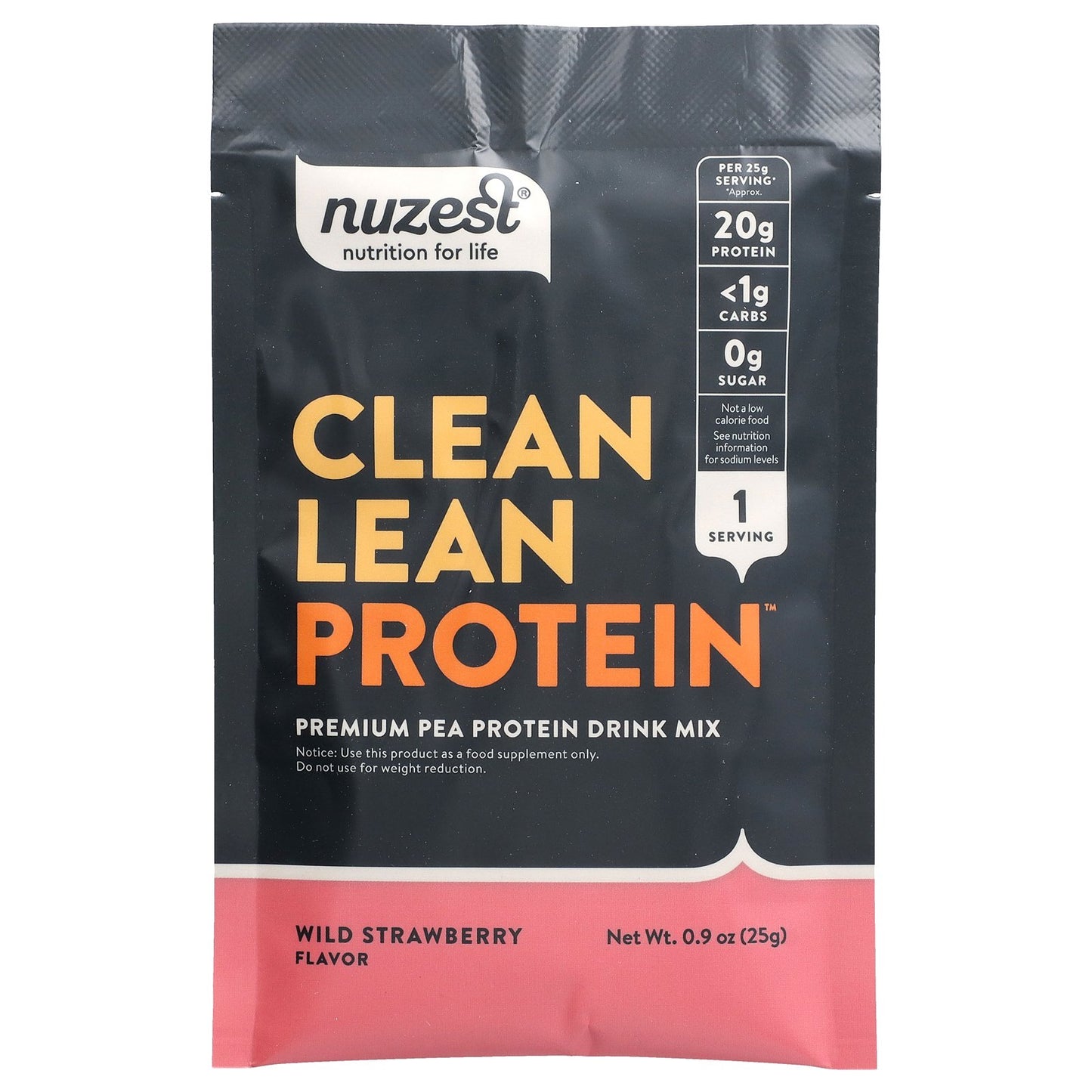 Nuzest, Clean Lean Protein, Wild Strawberry, 10 Packets, 0.9 oz (25 g) Each