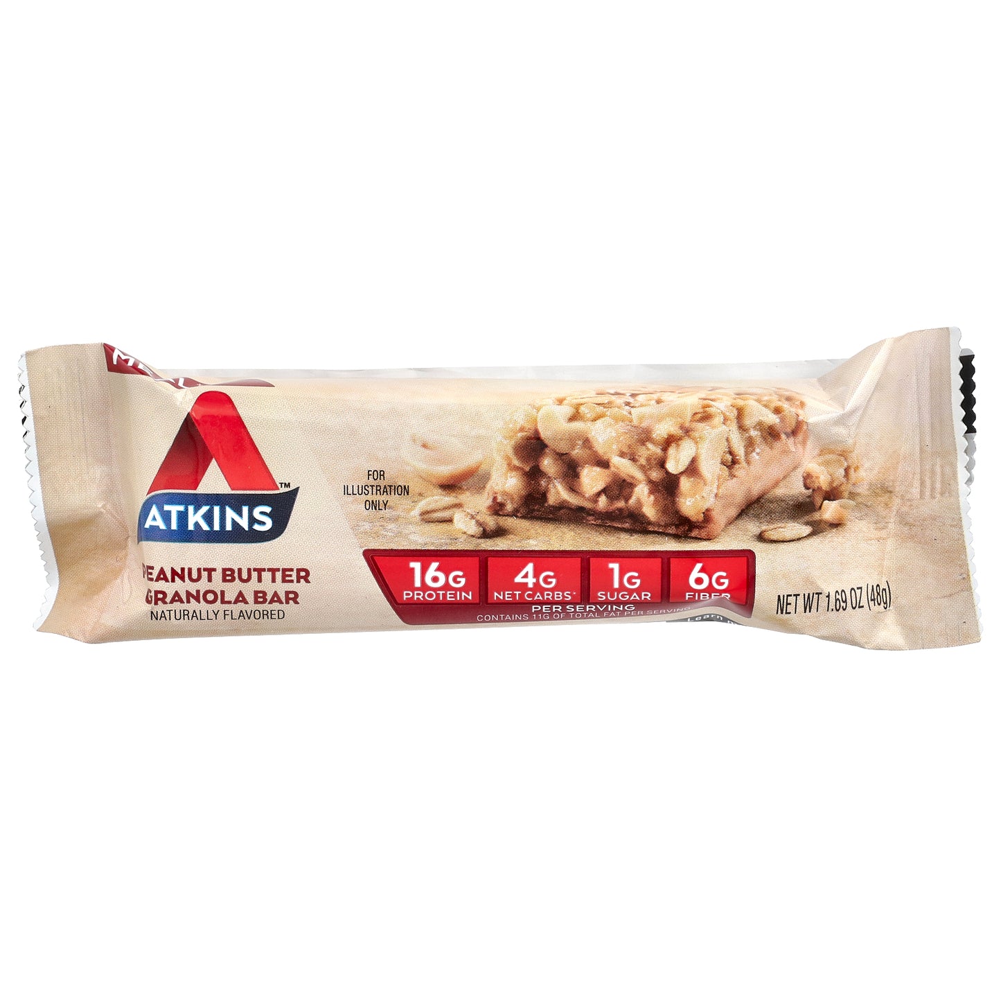 Atkins, Protein Meal Bar, Peanut Butter Granola, 8 Bars, 1.69 oz (48 g) Each