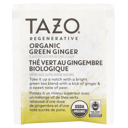 Tazo Teas, Regenerative, Green Tea, Organic Green Ginger, 16 Tea Bags, 1.23 oz (35 g)