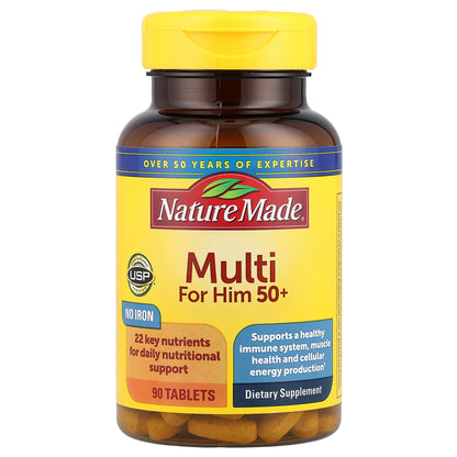 Nature Made, Multi For Him 50+, 90 Tablets