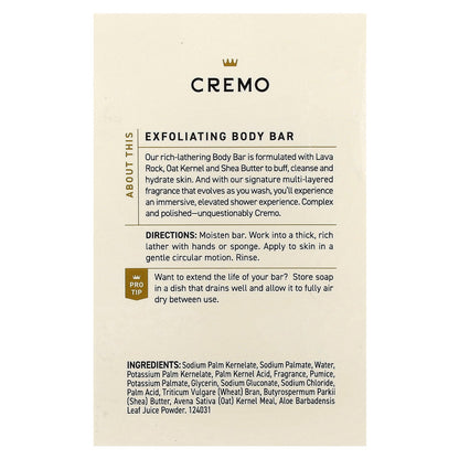 Cremo, Exfoliating Body Bar, Italian Bergamot , 5 oz (142 g)