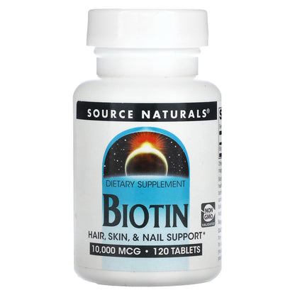 Source Naturals, Biotin, 10,000 mcg, 120 Tablets