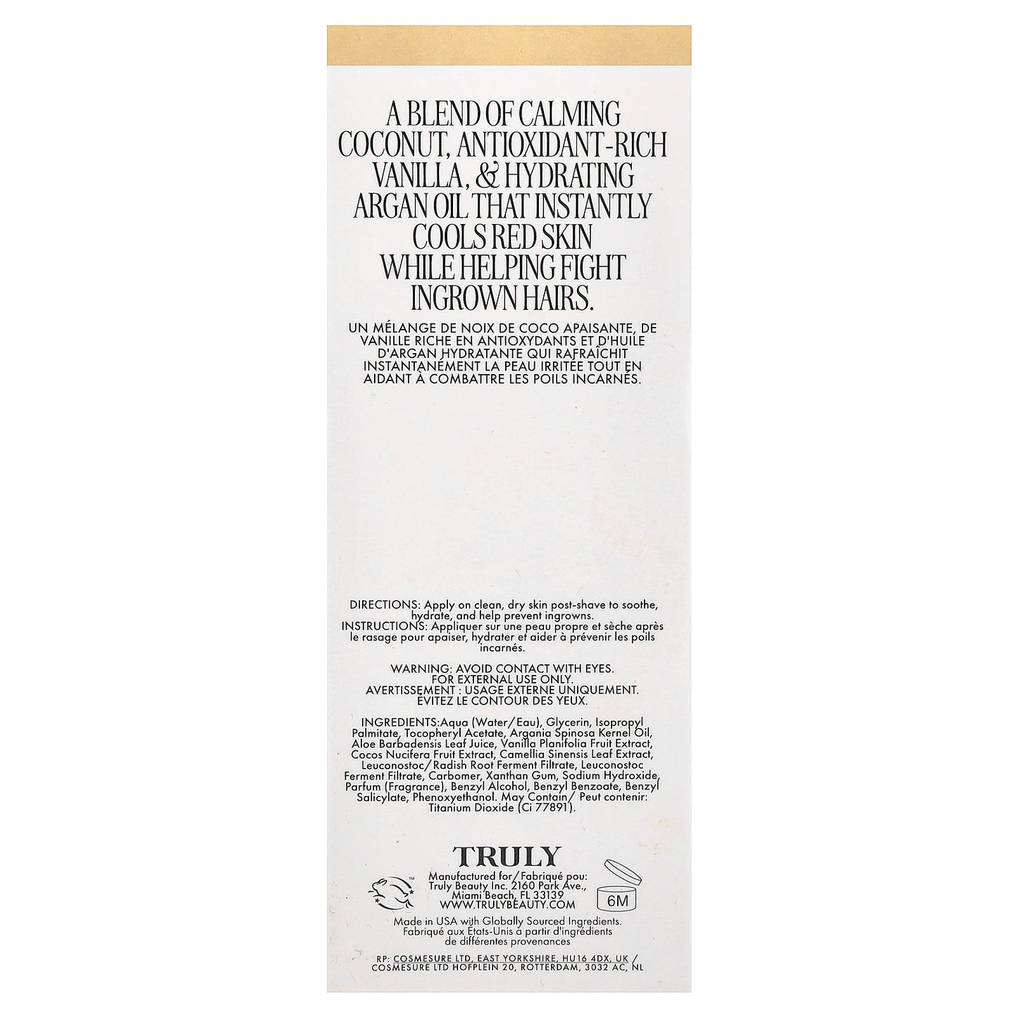 Truly Beauty, Coco Cloud After Shave Serum, 3.1 fl oz (90 ml)