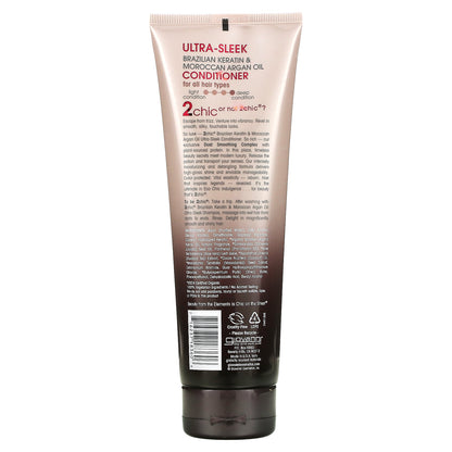 Giovanni, 2chic, Ultra-Sleek Conditioner, For All Hair Types, Brazilian Keratin + Moroccan Argan Oil, 8.5 fl oz (250 ml)