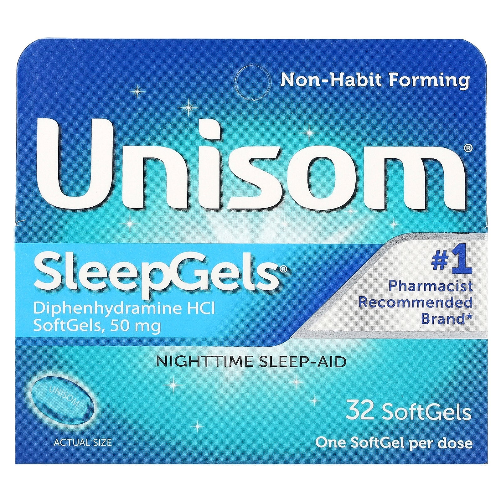 Unisom, SleepGels, Nighttime Sleep-Aid, 32 SoftGels