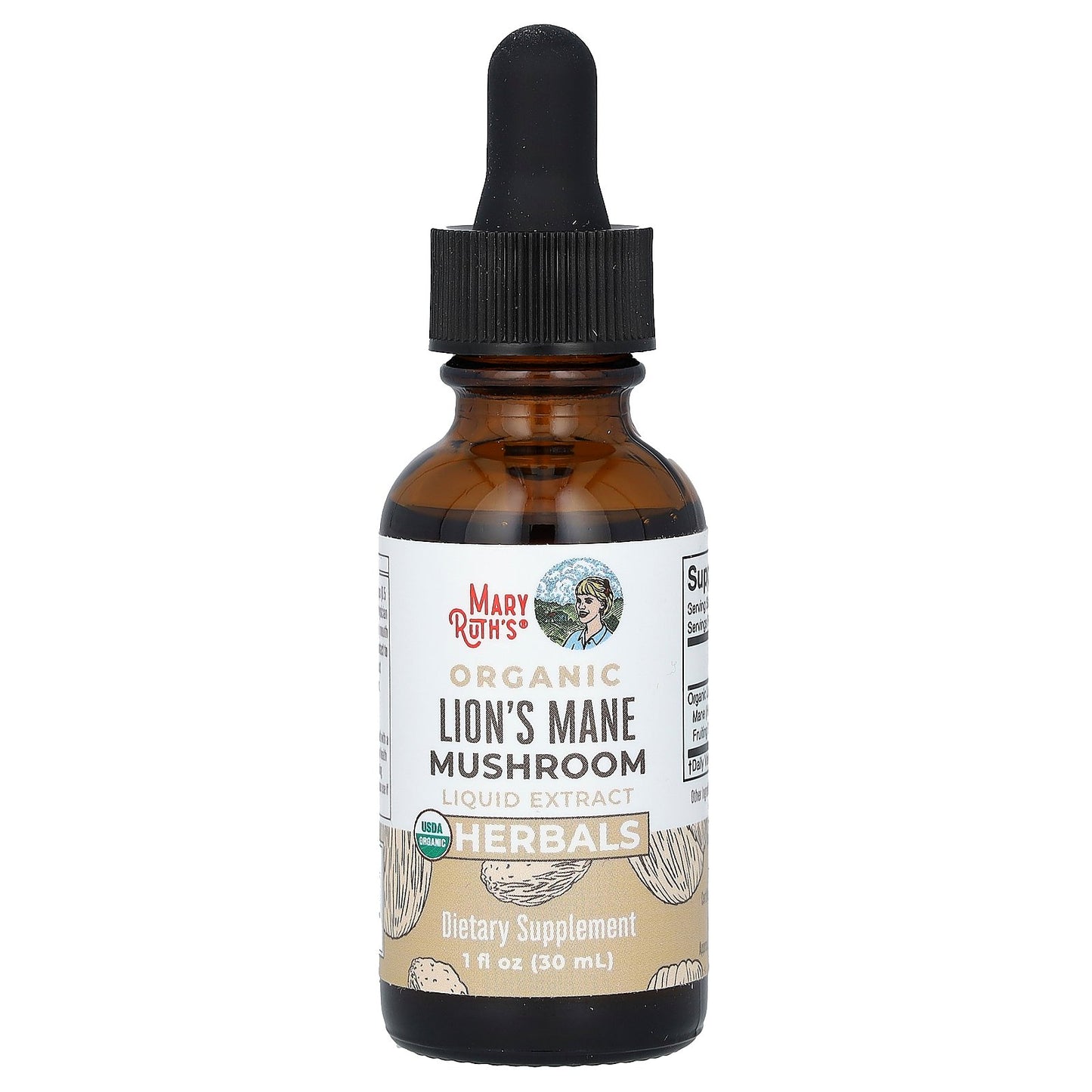 MaryRuth's, Organic Lion's Mane Mushroom Liquid Extract, Alcohol Free, 590 mg, 1 fl oz (30 ml)