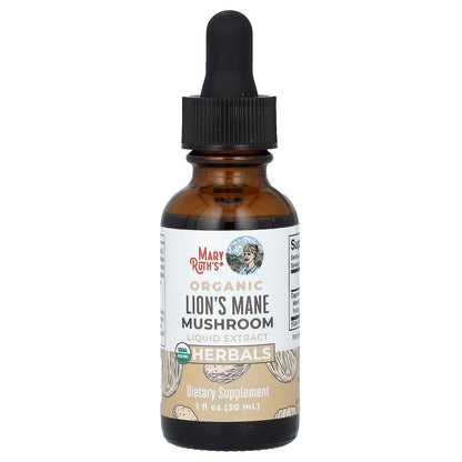 MaryRuth's, Organic Lion's Mane Mushroom Liquid Extract, Alcohol Free, 590 mg, 1 fl oz (30 ml)