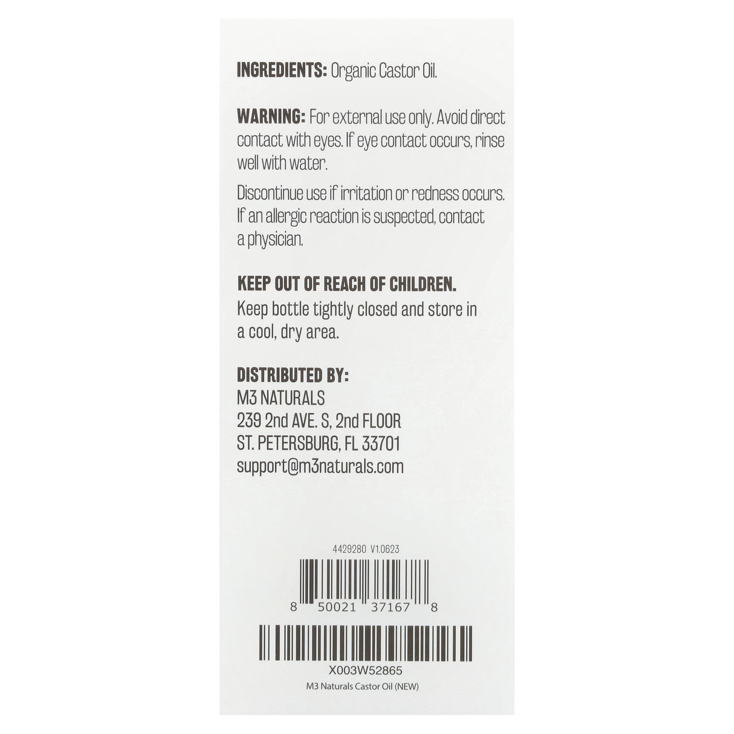 M3, Castor Oil, For All Skin & Hair Types , 16.9 fl oz (500 ml)