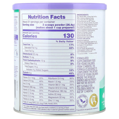 Aussie Bubs, 365 Day Grass Fed, Toddler Nutritional Drink Powder, 12-36 Months , 20 oz (567 g)