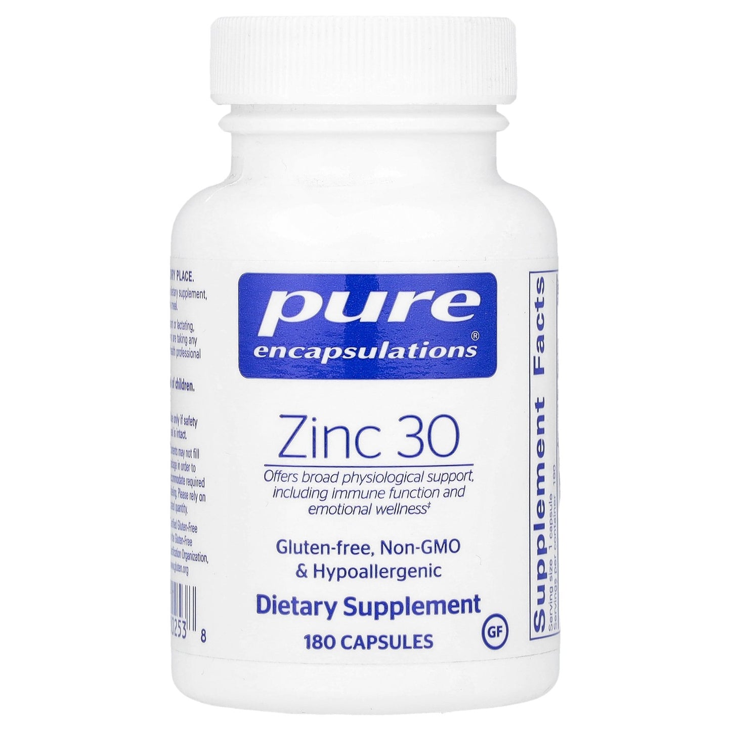 Pure Encapsulations, Zinc 30, 180 Capsules (30 mg per Capsule)