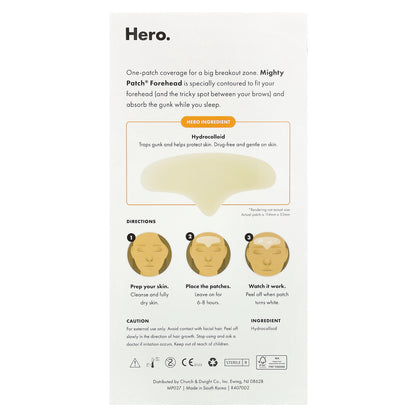 Hero Cosmetics, Mighty Patch® Forehead, 5 Hydrocolloid Patches