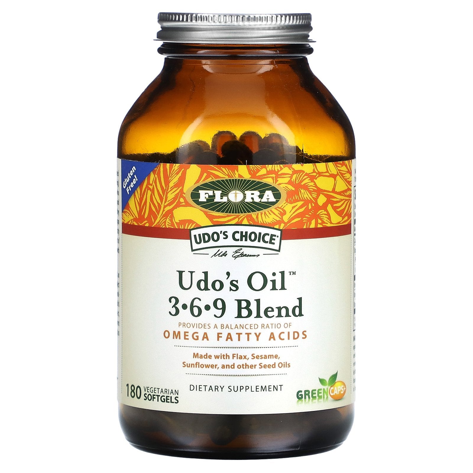 Flora, Udo's Choice, Udo's Oil 3-6-9 Blend, 180 Vegetarian Softgels