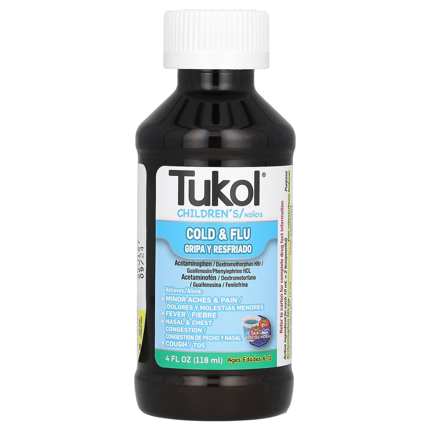 Tukol, Children's, Cold & Flu, Ages 6-11, Berries, 4 fl oz (118 ml)