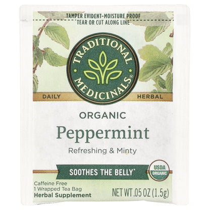 Traditional Medicinals, Organic Peppermint, Caffeine Free, 48 Tea Bags, 2.53 oz (72 g)