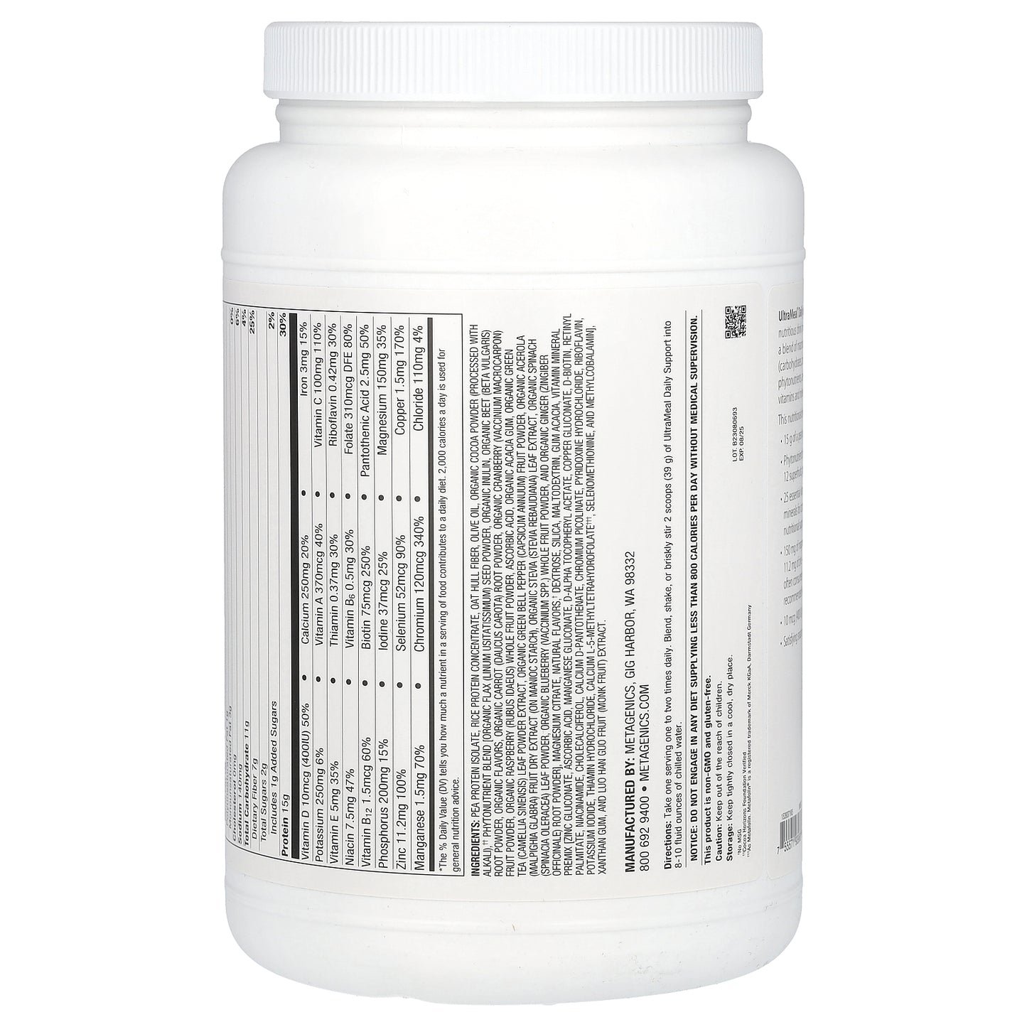 Metagenics, Power Nutrition Shake, Chocolate, 1 lb 3.26 oz (546 g)