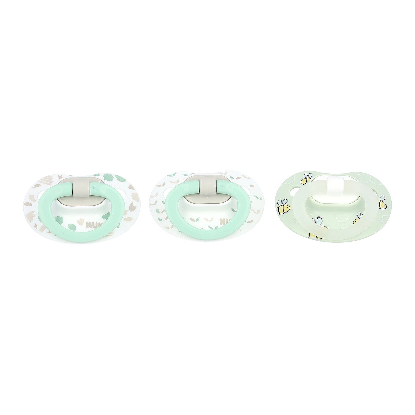 NUK, Glow in the Dark Orthodontic Pacifier, 0-6 Months, Green, 3 Pack