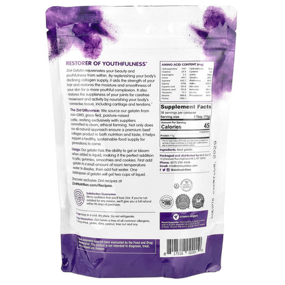 Zint, Gelatin Thickening Protein Powder, Grass-Fed Beef, 16 oz (454 g)