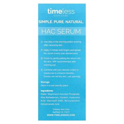 Timeless Skin Care, Hyaluronic Acid Serum, 1 fl oz (30 ml)