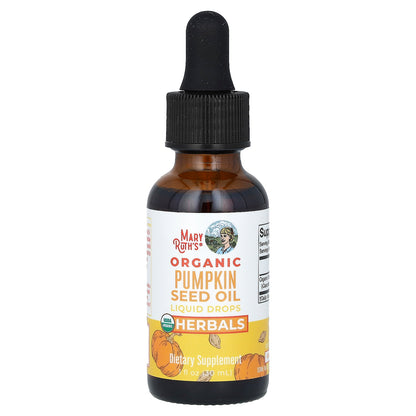 MaryRuth's, Organic Pumpkin Seed Oil Liquid Drops, Alcohol Free, 459 mg, 1 fl oz (30 ml)
