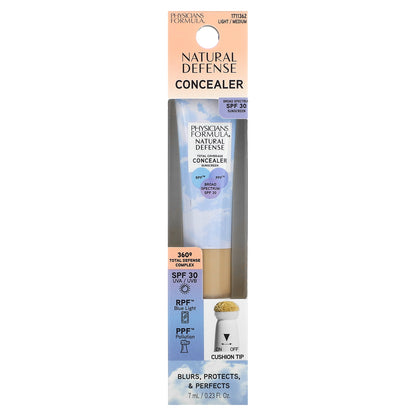 Physicians Formula, Natural Defense Concealer, SPF 30, Light/Medium, 0.23 fl oz (7 ml)