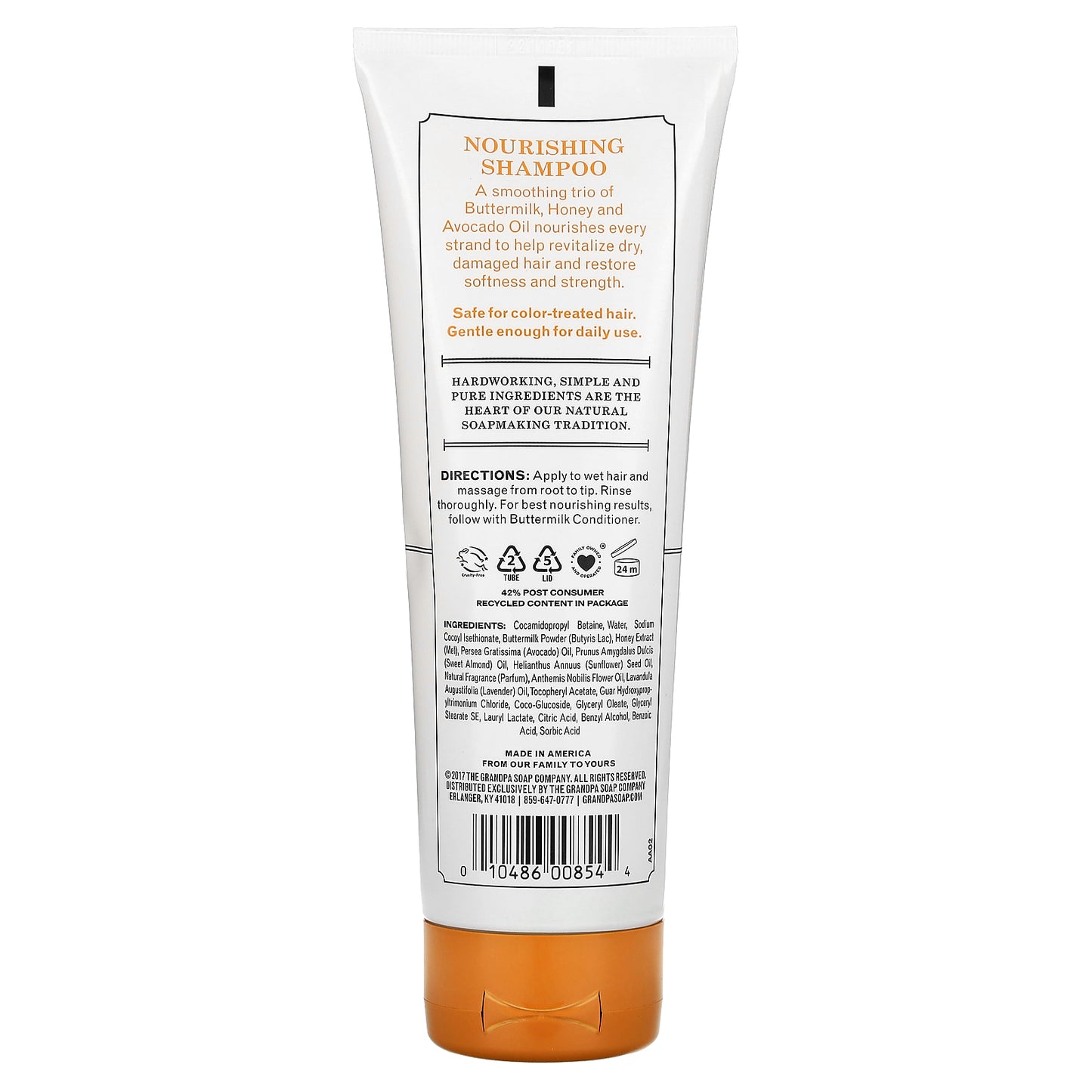 The Grandpa Soap Co., Buttermilk Shampoo, Nourish, All Hair Types, 8 fl oz (237 ml)