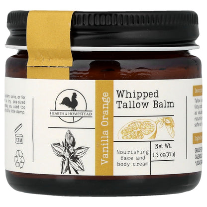Hearth and Homestead, Whipped Tallow Balm, Vanilla Orange, 1.3 oz (37 g)