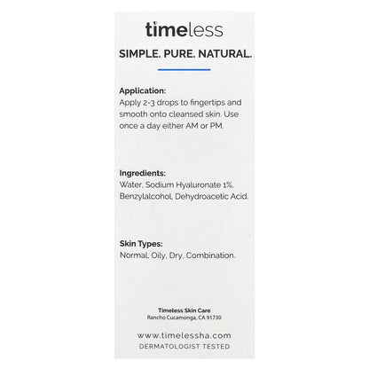 Timeless Skin Care, Hyaluronic Acid 100% Pure , 1 fl oz (30 ml)