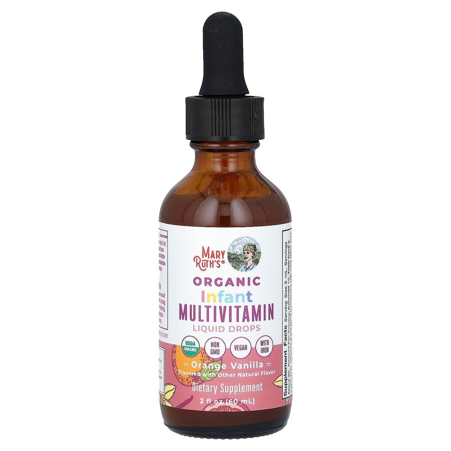 MaryRuth's, Organic Infant Multivitamin Liquid Drops, 6 - 12 Months, Orange Vanilla, 2 fl oz (60 ml)