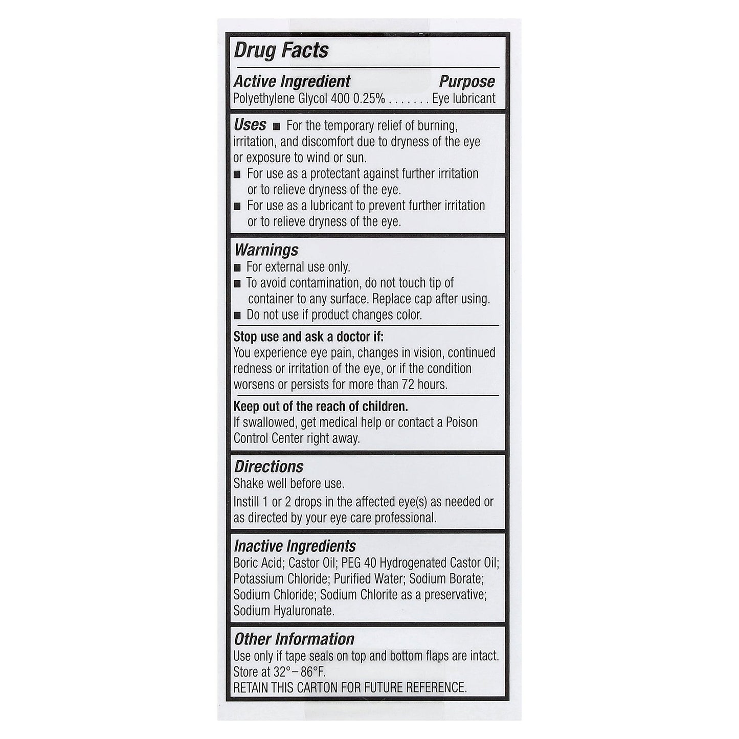 Baush+Lomb Blink, Blink® Triple Care, Dry Eye, Lubricating Eye Drops, 0.34 fl oz (10 ml)