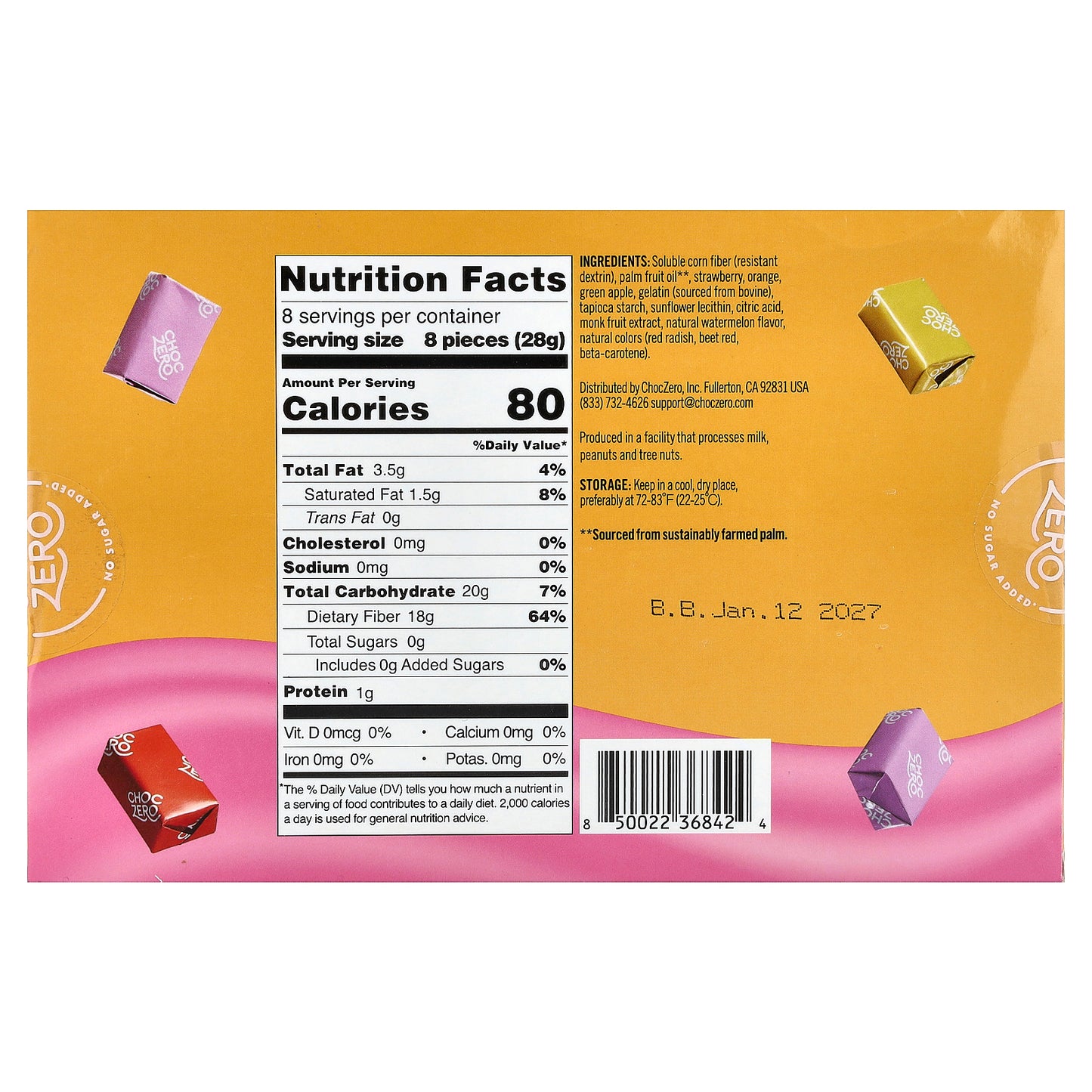 ChocZero, Fruit Chews, Variety, 64 Pieces, 8 oz (224 g)