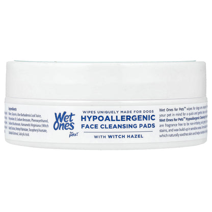 Wet Ones, For Pets!™, Hypoallergenic Face Cleansing Pads With Witch Hazel, For Dogs, Fragrance Free, 50 Wipes