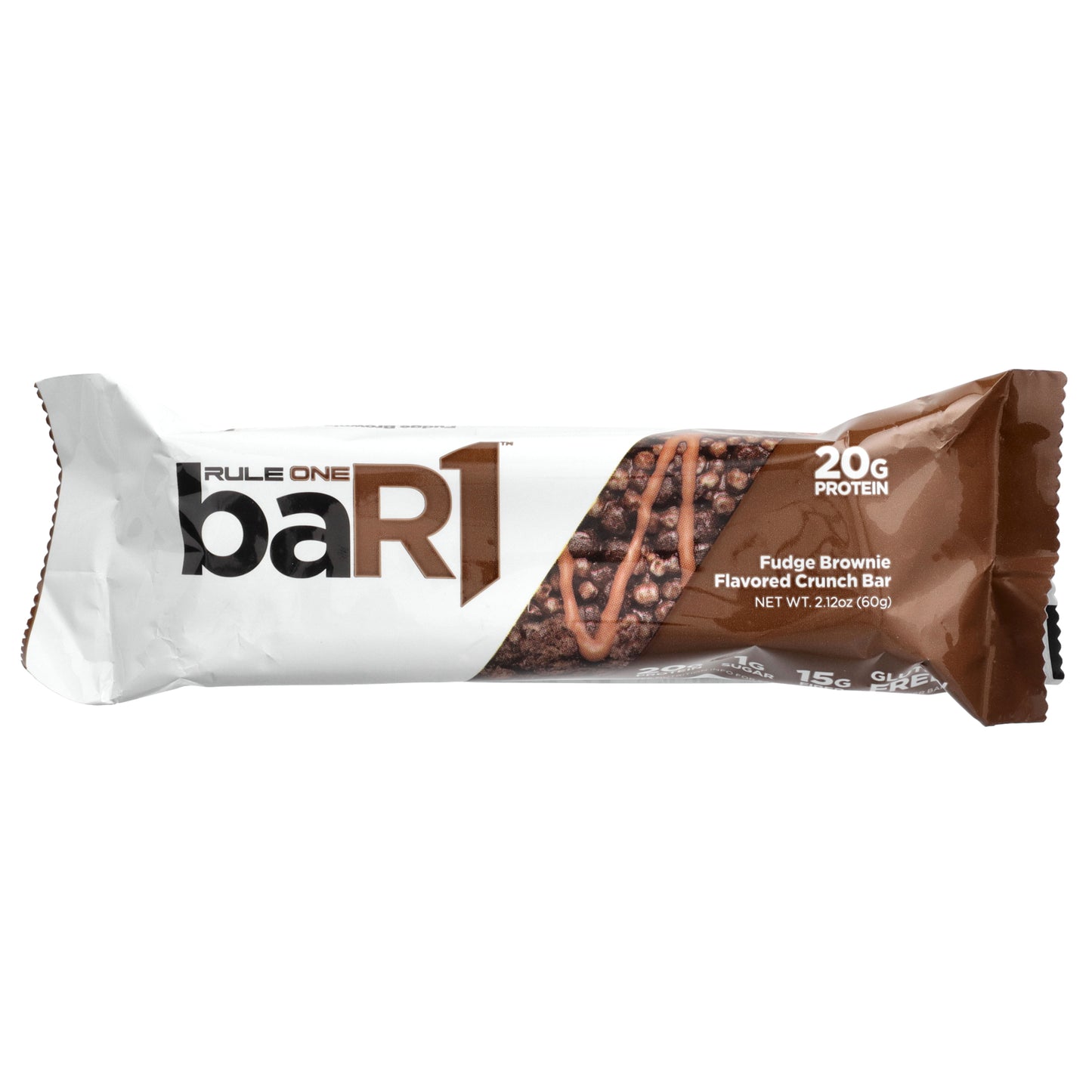 Rule One Proteins, baR1, Crunch Bar, Fudge Brownie, 12 Bars, 2.12 oz (60 g) Each