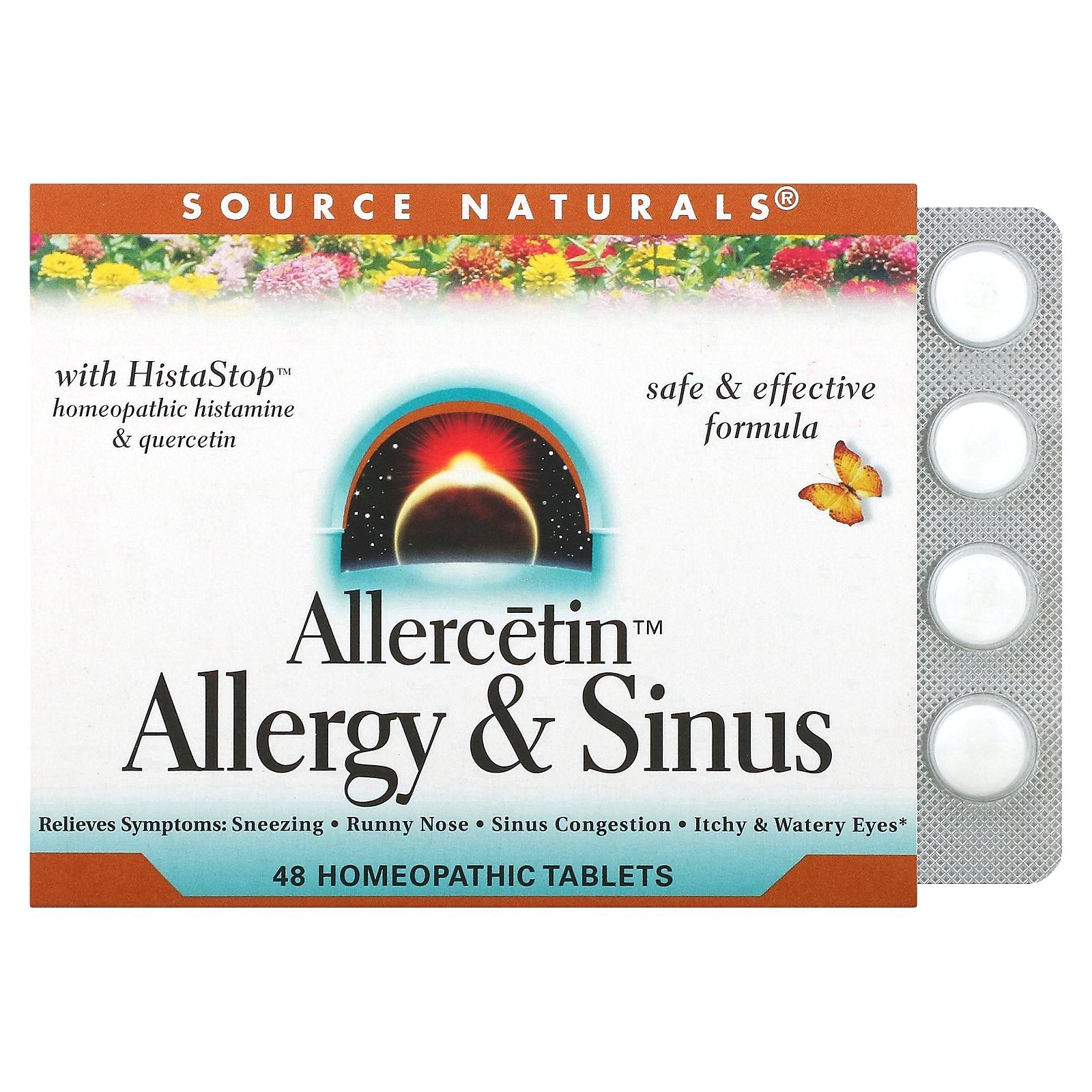 Source Naturals, Allercetin, Allergy & Sinus, 48 Homeopathic Tablets