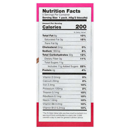 Sweet Loren's, Breakfast Biscuits, Cinnamon Sugar, 5 Packs, 1.6 oz (45 g) Each