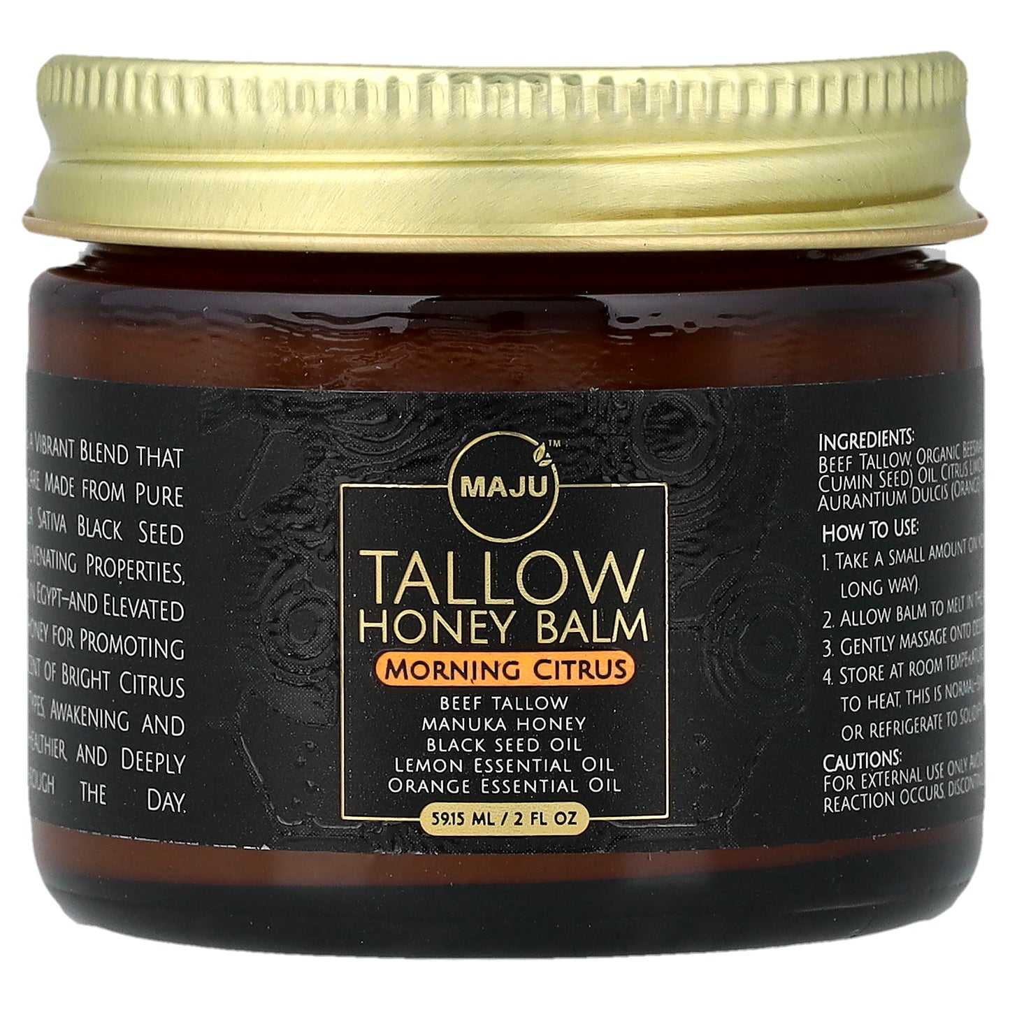 Maju Superfoods, Tallow Honey Balm, Morning Citrus,  2 fl oz (59.15 ml)