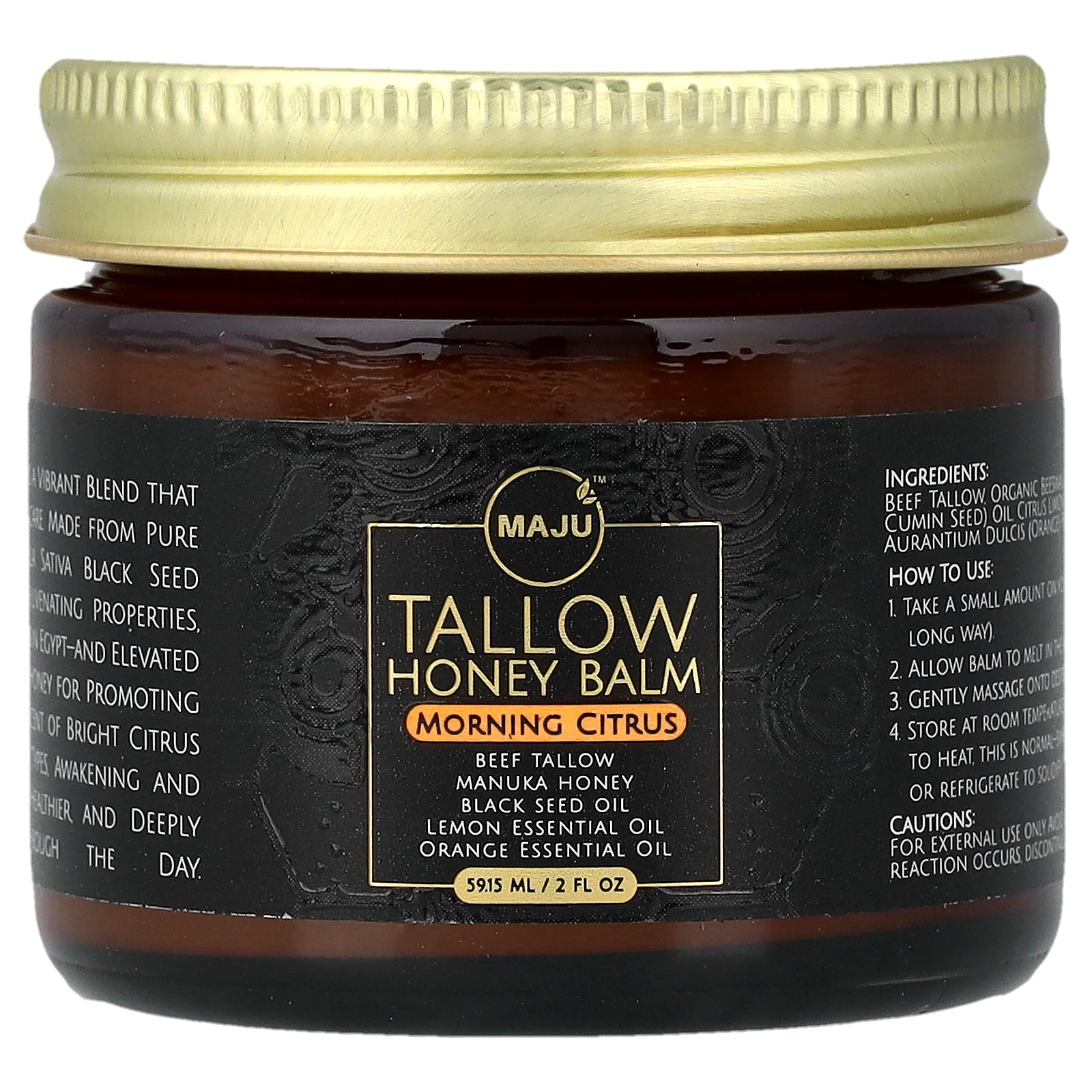 Maju Superfoods, Tallow Honey Balm, Morning Citrus,  2 fl oz (59.15 ml)