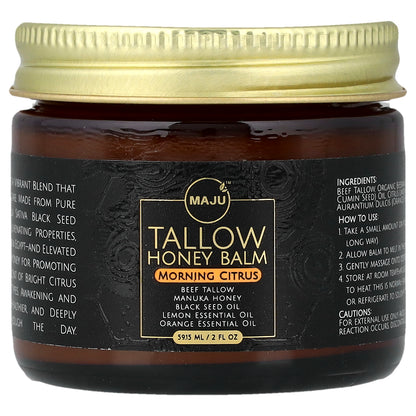 Maju Superfoods, Tallow Honey Balm, Morning Citrus,  2 fl oz (59.15 ml)
