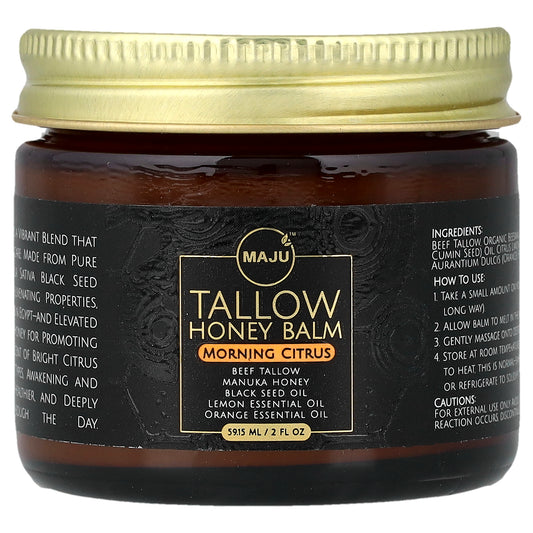Maju Superfoods, Tallow Honey Balm, Morning Citrus,  2 fl oz (59.15 ml)
