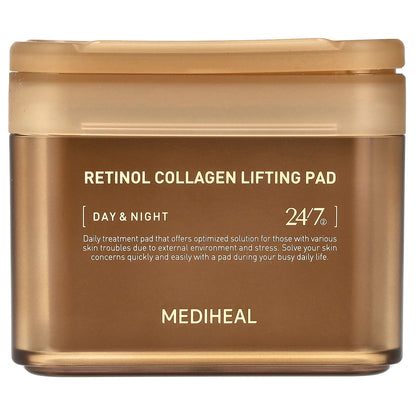 MEDIHEAL, Retinol Collagen Lifting Pad, Day & Night, 100 Pads