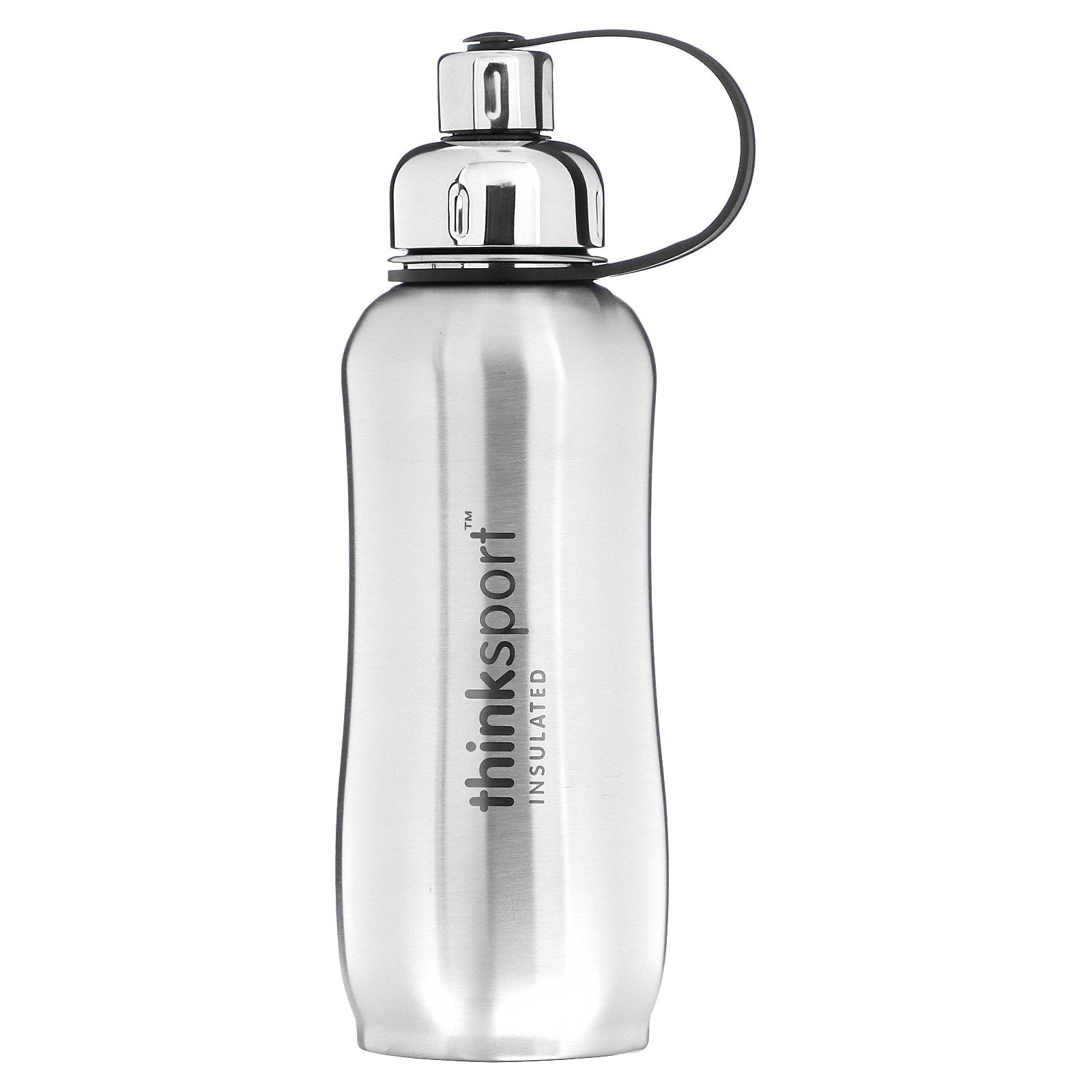 think, Thinksport, Insulated Sports Bottle, Silver, 25 oz (750 ml)