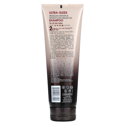 Giovanni, 2chic, Ultra Sleek Shampoo, For All Hair Types, Brazilian Keratin + Moroccan Argan Oil, 8.5 fl oz (250 ml)